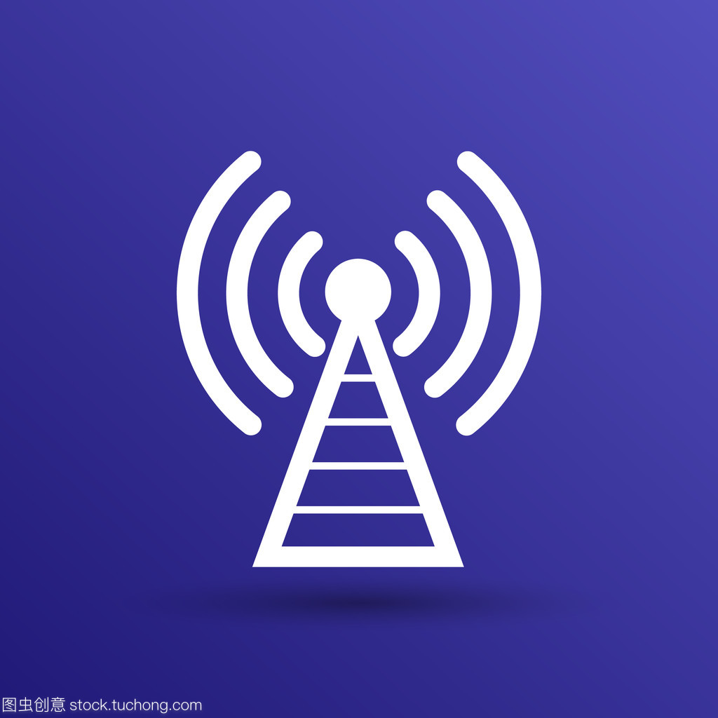 天线图标塔电台肥大信号天线矢量网络